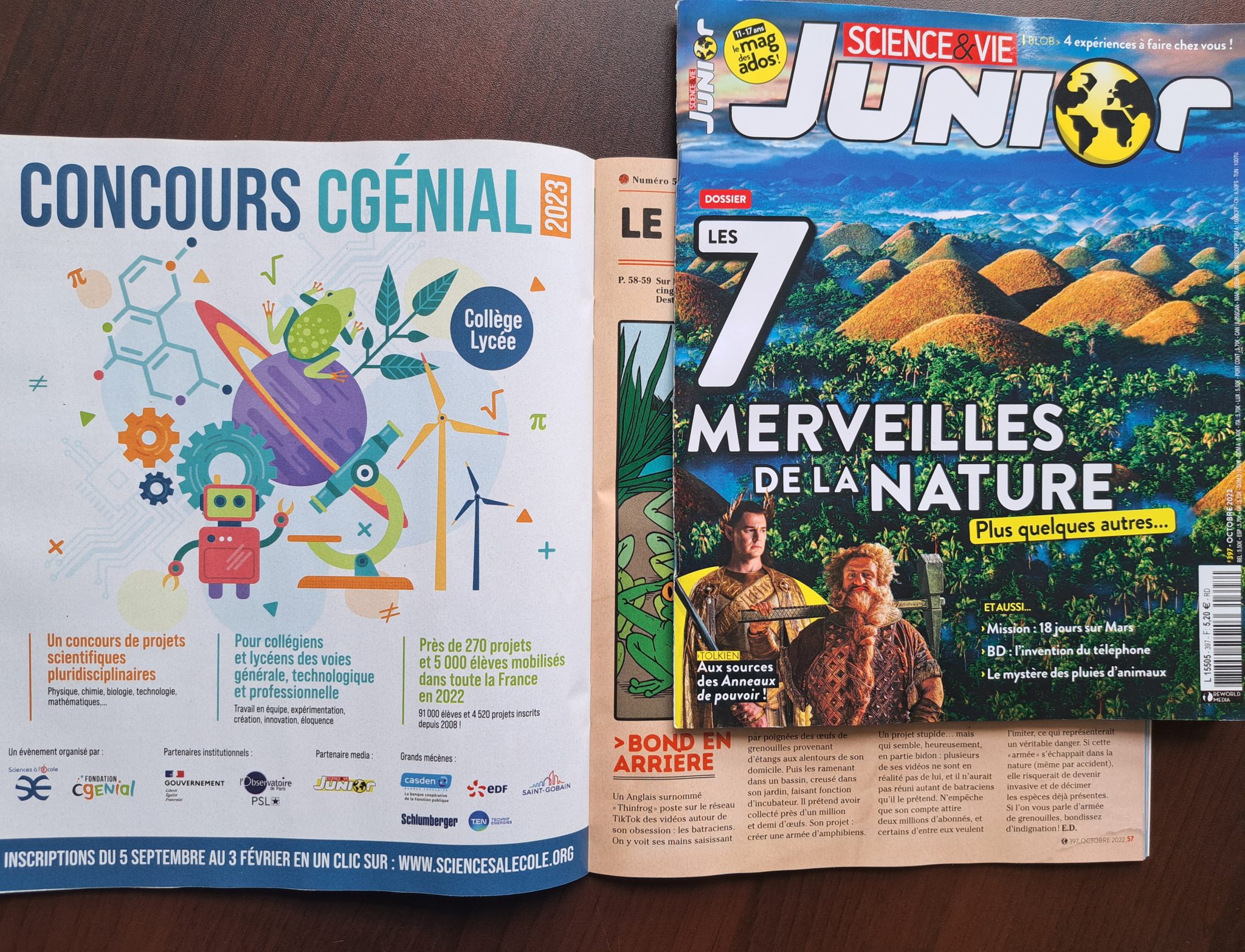 Le concours CGénial 2023 en pleine lumière dans « Science & Vie Junior